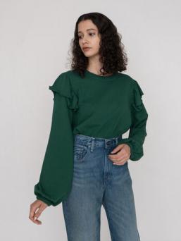 LEVI'S®︎MADE&CRAFTED®︎ RUFFLE Tシャツ ARBOR GREEN