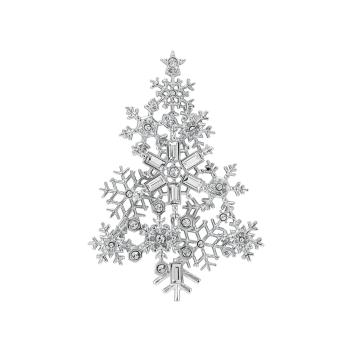 雪の結晶 クリスマスツリーブローチ